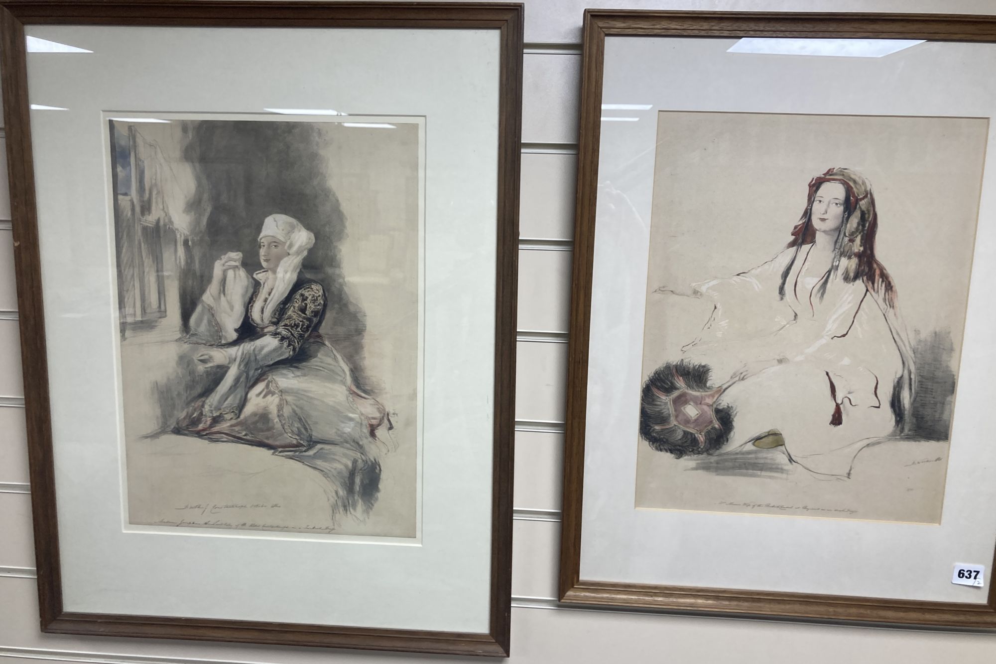 David Wilkie (1785-1841), two lithographs, Oriental Sketches; Mrs Moore and Madame Giusseppina